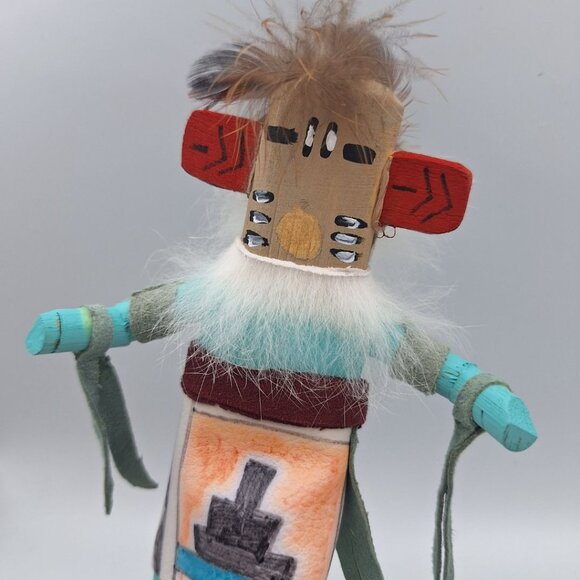 Kachina Handmade Doll Signed 7 Inch Hototo AM Native American Indian Art Wood - Picture 2 of 13